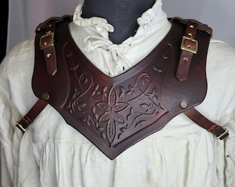 Embossed Verdant Gorget for SCA LARP Cosplay & Fantasy fairs