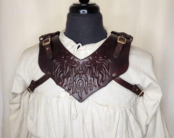 Embossed Tribal Fire Gorget for SCA LARP Cosplay & Fantasy fairs