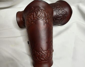 Embossed Notwork Bracers Handmade for SCA LARP Cosplay & Fantasy fairs