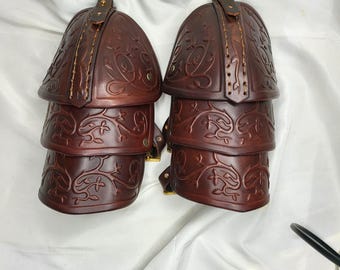 Embossed Verdant Shoulder Handmade for SCA LARP Cosplay & Fantasy fairs