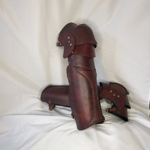 Dragon Leg Leather Armour Handmade for SCA LARP Cosplay & Fantasy fairs