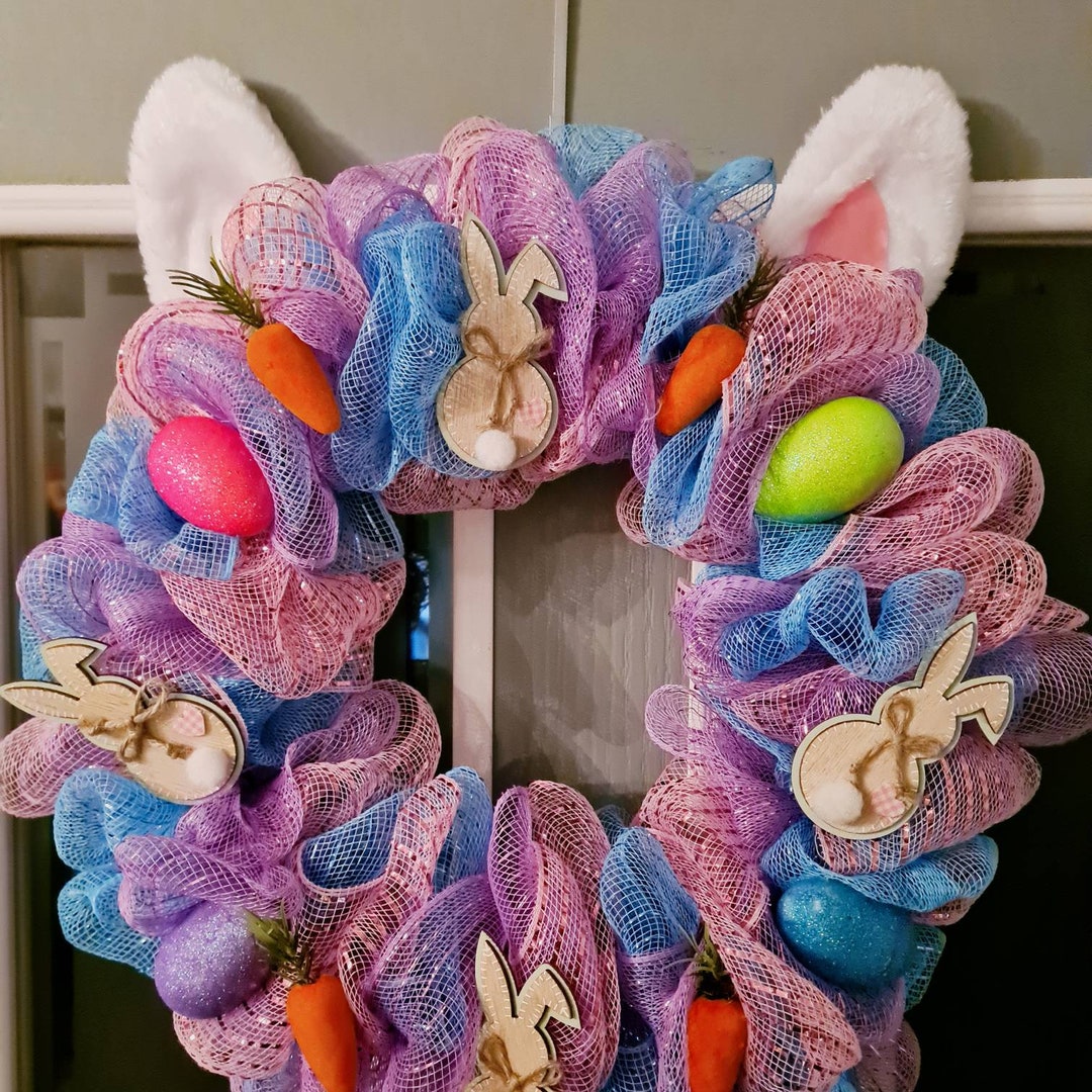 PEARL Couronne de Pâques décorative avec lapin - 20 cm