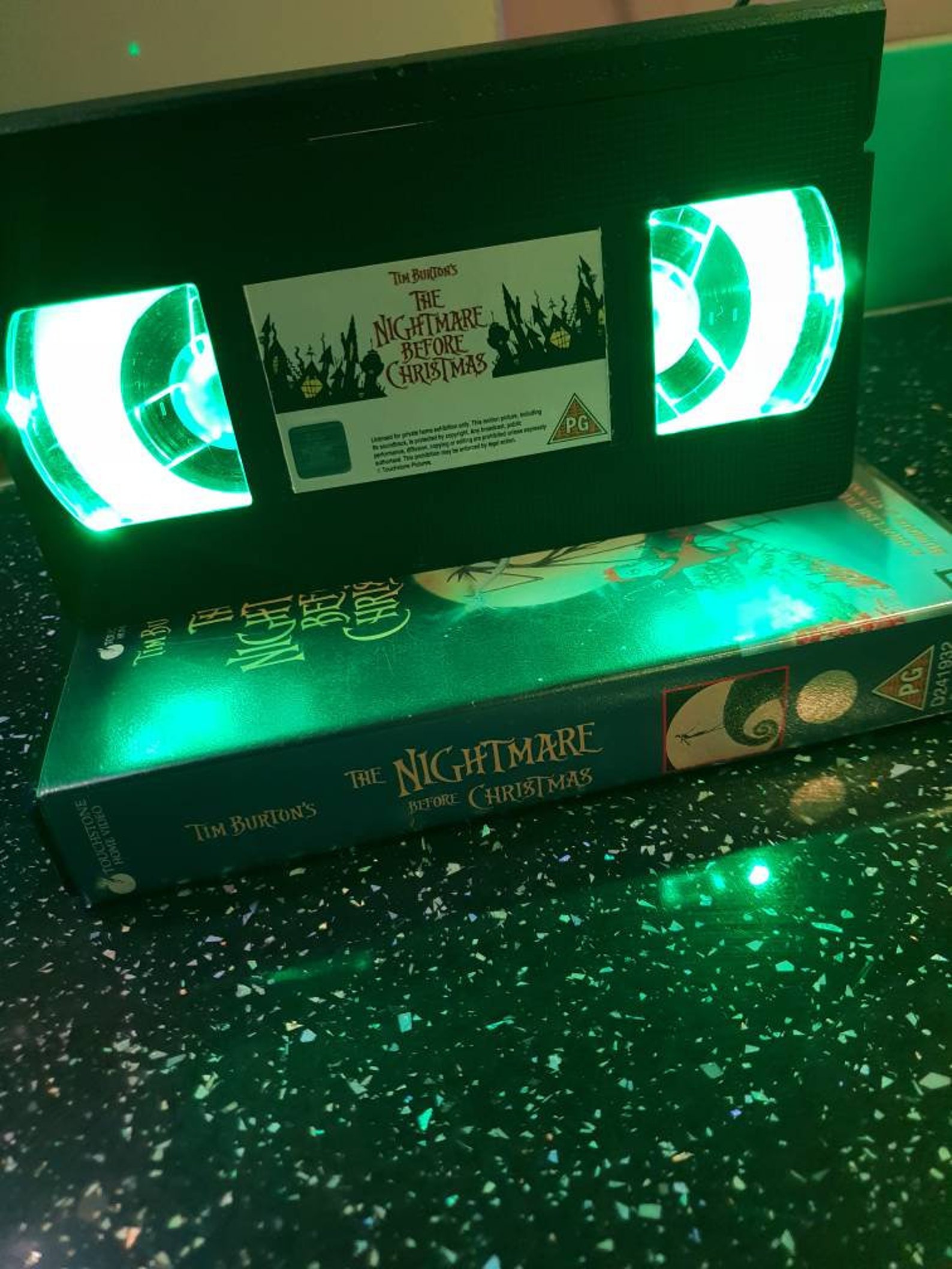 Retro Recycled VHS Tape Night Light Lamp. Multi Coloured Etsy