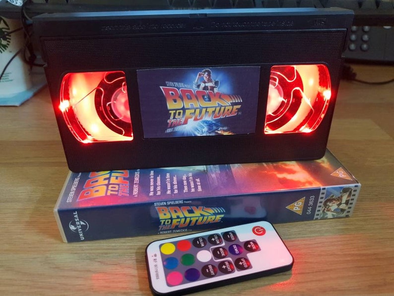 Retro Recycled VHS Tape Night Light Lamp. Multi coloured Etsy