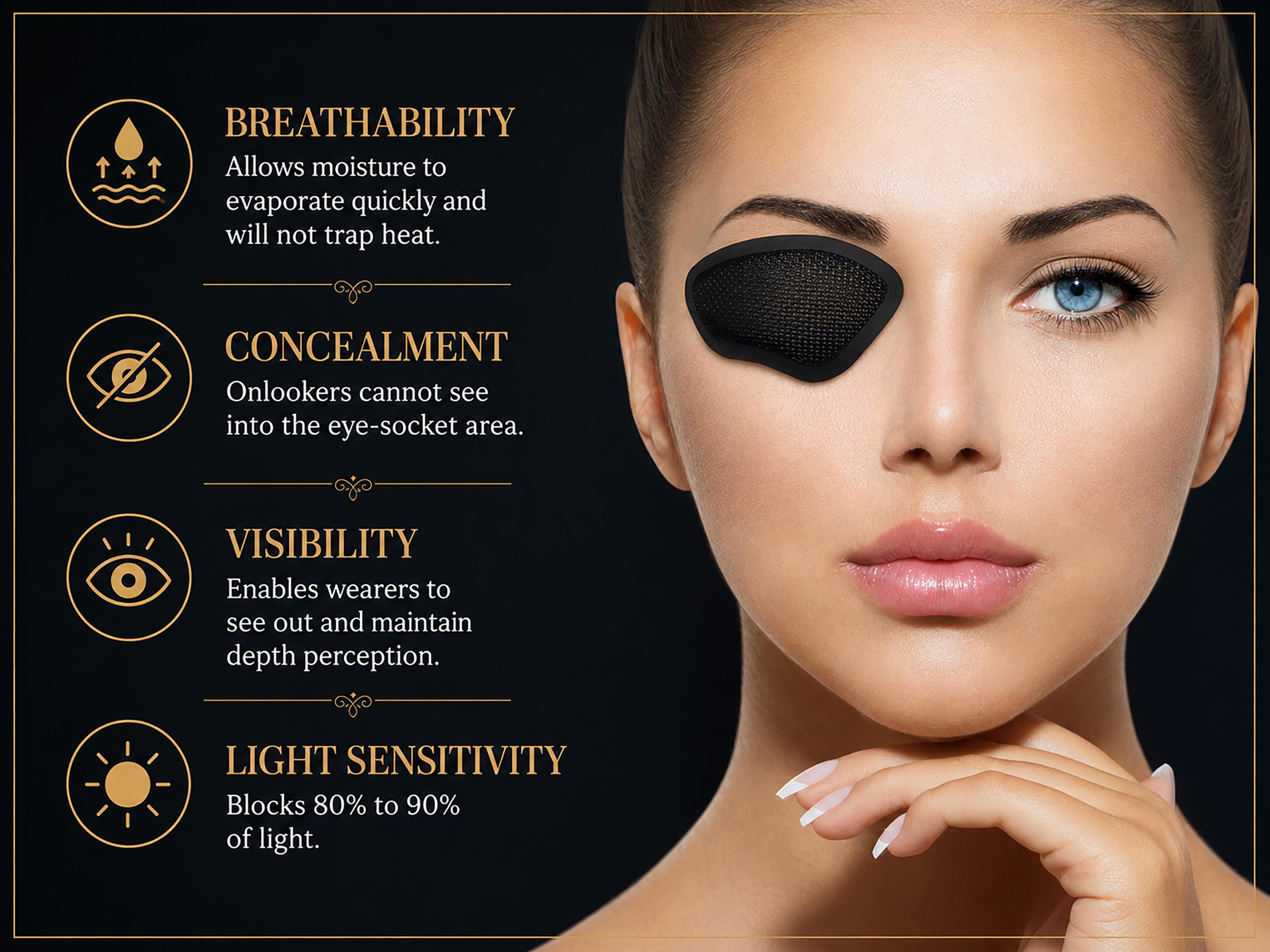 Strapless Eye Patch W/ Mesh – See Out, No Strap Eyepatch