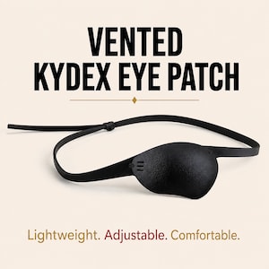 Eye patch, Adult Eye Patch, Sports, Crenshaw Style, Adult, Black, Leather, Concave, Air Vents, Air Flow, Quality, Navy Seal, Durable, Cool