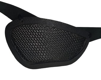 Mesh eye patch, sports eye patch, see through eye patch, eye patch, breathable fabric, cosplay eye patch, Mesh, Aero Patch, Crenshaw style.