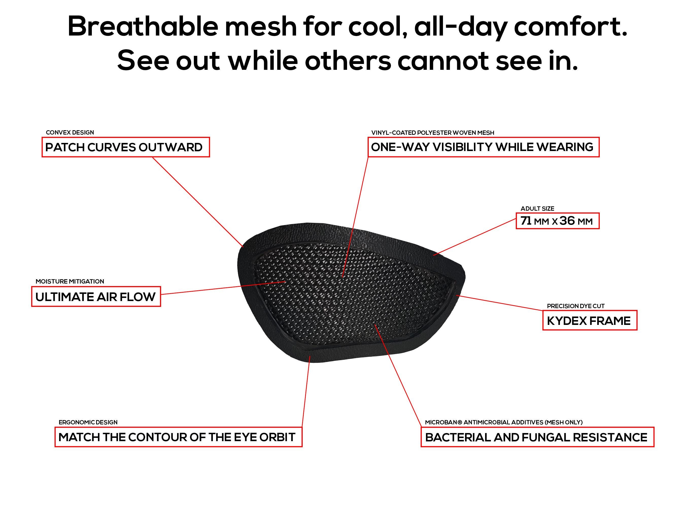 Strapless Eye Patch W/ Mesh – See Out, No Strap Eyepatch – Breathable ...