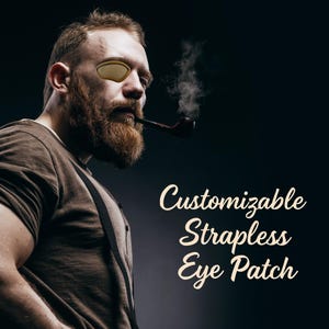 Oeil DROIT - Cache-œil en maille personnalisable sans bretelles, couleurs au choix, échantillons d'adhésif