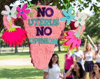 Mini Pinata Uterus Personalized: Hysterectomy Party Piñata and Feminist Statement Piece for Reproductive Rights Advocacy