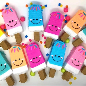 Colorful Summer Popsicle Mini Piñata: Party Favor, Baby Shower & Birthday Backdrop Decoration