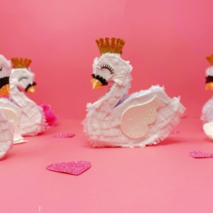 Custom Swan Pinata Mini Party Favor for Baby Shower or Virtual Celebration