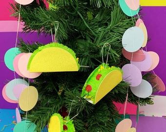 Taco Mini Pinata, Holiday Decor, Taco Ornament, First Fiesta Pinata, Christmas Decor, Taco Pinata, Wedding Mexican Pinata, Taco Money Holder