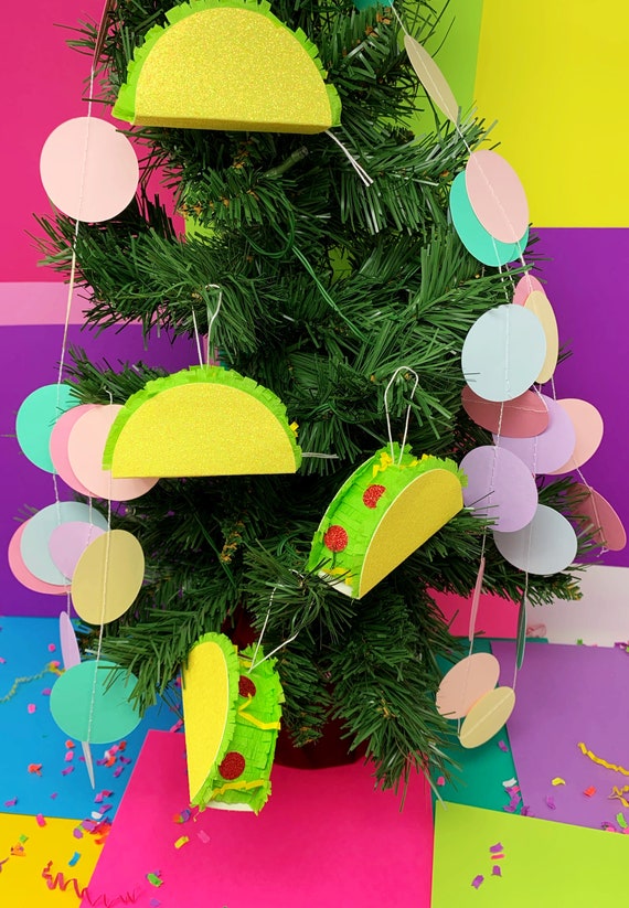 Taco Mini Pinata, Holiday Decor, Taco Ornament, First Fiesta