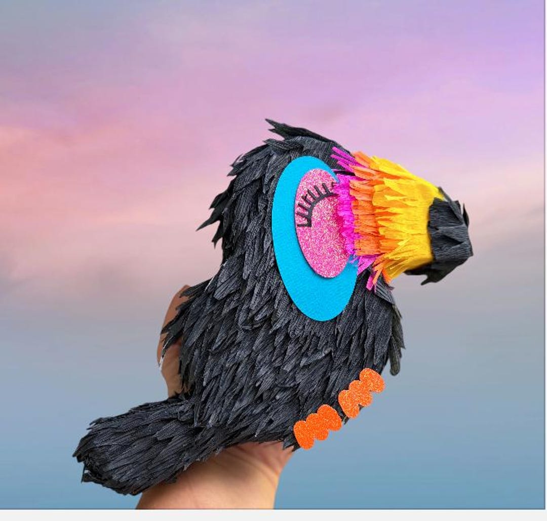 Mini Piñata Toucan: Colorful Luau Tropical Fiesta Party Favor for