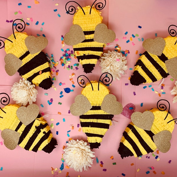 Mini Bee Piñata, ONE mini bee pinata, What Will It Bee Theme, Pinata for adults