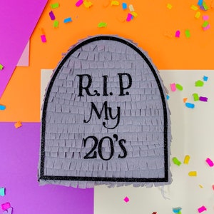 Custom Tombstone Mini Piñata: Halloween Party Favor, Wedding Invitation, Haunted House Decor
