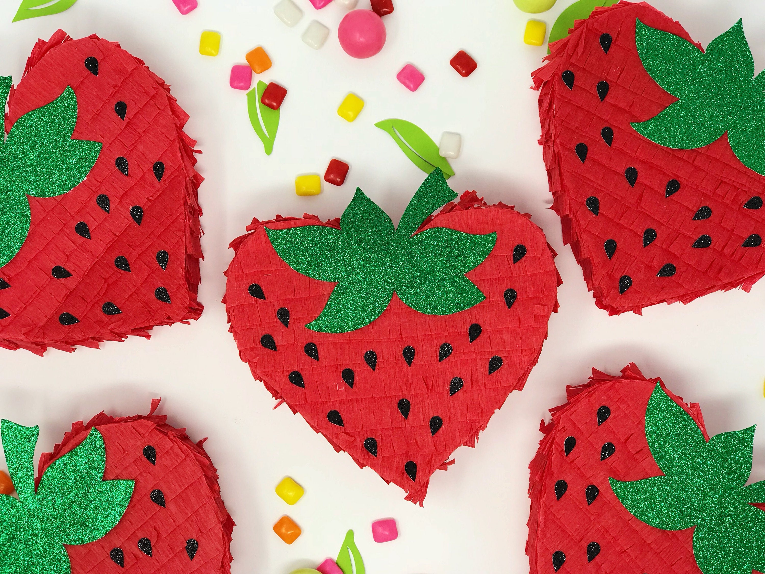 Strawberry mini piata Berry First Birthday luau piata tutti frutti piata tutti fruity props tropical fruit
