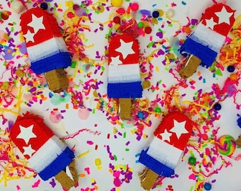 Mini Pinata Popsicle: Independence Day Decor, Summer Party Favor, Baby Shower Fiesta