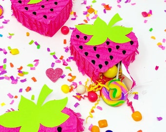 Mini Erdbeer-Piñata, Beere Erster Geburtstag, Tutti Frutti, Twotti Frutti Dekorationen, Gastgeschenke, Erste Fiesta