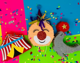 Mini Circus Pinatas: Clowns, Seals with Balls & Circus Tents for Fun Parties