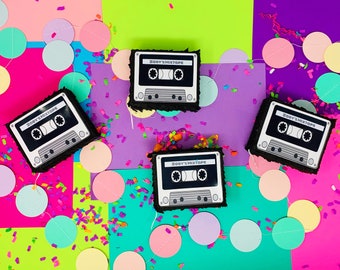 cassette piñata, customizable mini cassete piñata, 80's party, 90's themed party decor, personalized gift, personalized decor