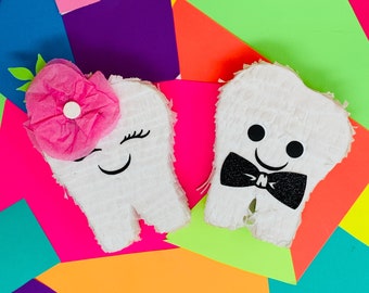 Mini Tooth Pinata Personalized Dentist Gift Oral Hygienist Party Favor First Lost Tooth Keepsake
