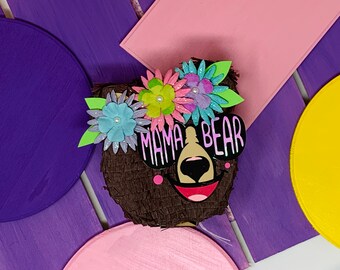 Mama Bear Mini Pinata Gift for Mom with Personalized Mother's Day Card
