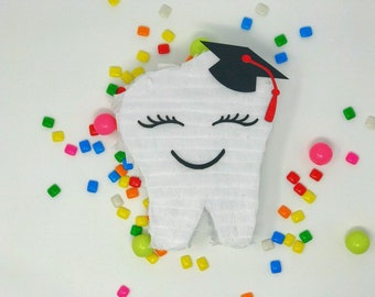 Mini Tooth Pinata Dentist Graduation Party Decoration Favors Centerpiece Celebration Oral Hygienist