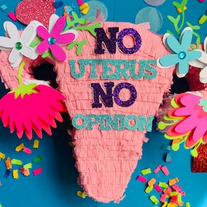 Personalized Uterus Mini Piñata: Feminist Statement Piece for Reproductive Rights Advocacy