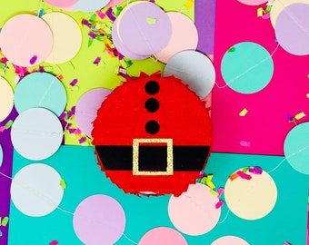 Santa Mini Piñata, Holiday Decor, Santa Decoration, Secret Santa Gift, Santa Belly Party Favor, Christmas Mini Piñata