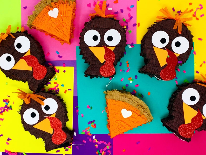 Turkey mini piñata, Turkey Decor, Thanksgiving Mini Pinata, Turkey decoration, Thanksgiving Piñata, Thanksgiving Decorations image 1