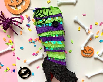 Halloween Decoration, Halloween Mini Pinata, Witch Stockings, Witch Mini Piñata, Halloween, Fiesta Halloween, Halloween Inside Decor