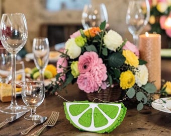 Fruit Mini Piñata Party Favor – Wedding Favors – Lime Piñata – Cute Food Party Decor – Taco Party Decoration – Handmade Mini Piñata