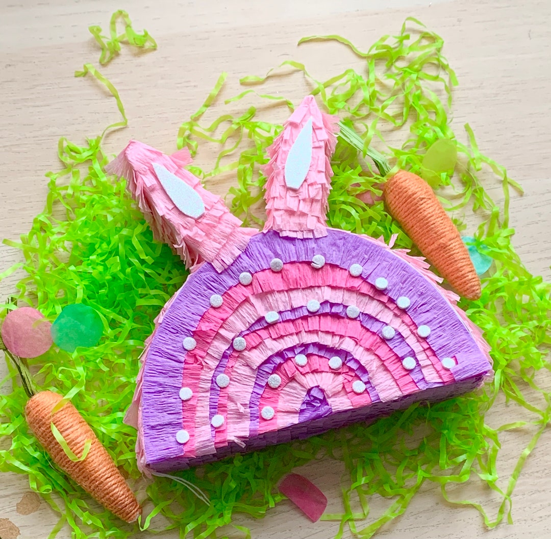Rainbow Mini Pinata Bunny Pinata Easter Decoration Spring - Etsy