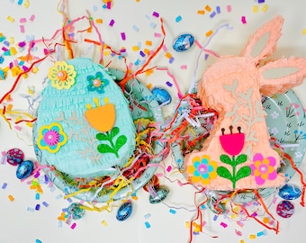 Mini Easter Pinata Set: Bunny & Egg Spring Basket Fillers for Holiday Celebration Activities