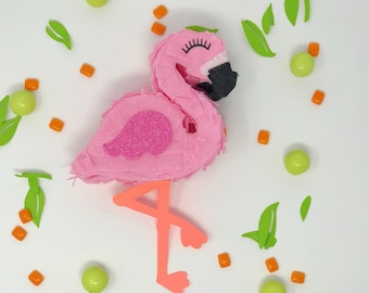 Mini Flamingo Piñata: Tropical Fiesta Decor for Bachelorette, Luau, Quinceanera & Engagement Parties