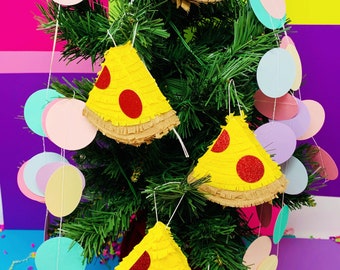 Pizza Mini Pinata Ornament, Holiday Decor, Pizza Lover Ornament Pizza Party Favors Christmas Decoration Pizza Pinata Christmas