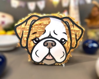 Mini English Bulldog Pinata for Dog Birthday Party Celebrations Handmade Pet Decor Gift