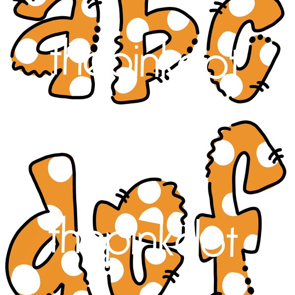 Lowercase Orange alphabet set