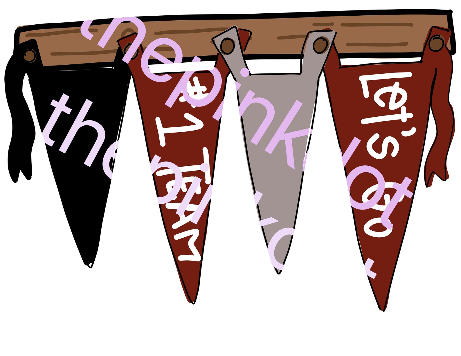 Editable Maroon and Black Pennant Flags Digital Download Etsy
