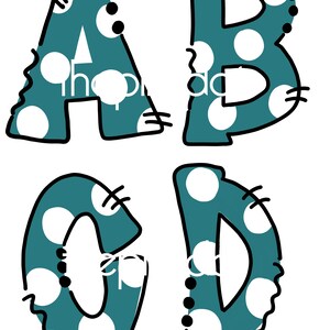 Uppercase Teal Block Alphabet i, hand drawn digital download