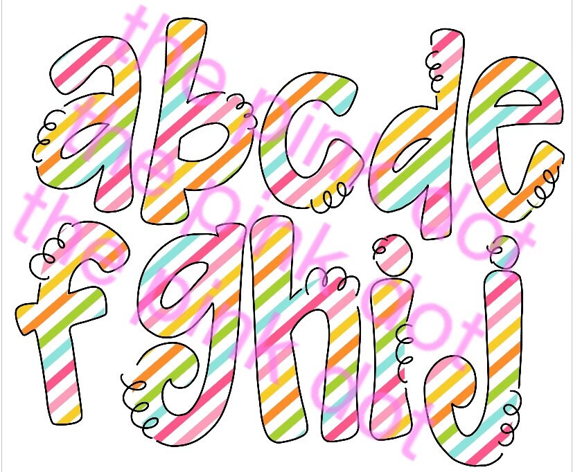 Hand Drawn Rainbow Alphabet - Etsy