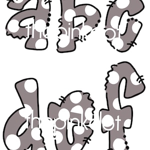 Lowercase Gray alphabet set