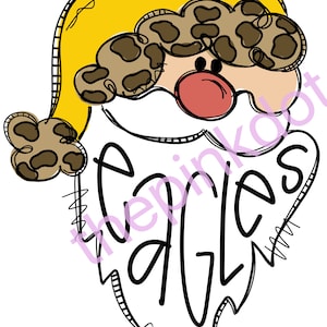 Santa with Eagles sublimation digital download only