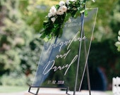 Acrylic Wedding Welcome Signs. Welcome To Our Wedding Sign. Handlettered Wedding Sign. Wedding Ceremony Entry Signage. Wedding Keepsake
