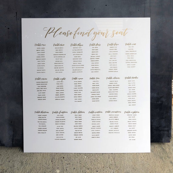 Etsy Acrylic Seating Chart