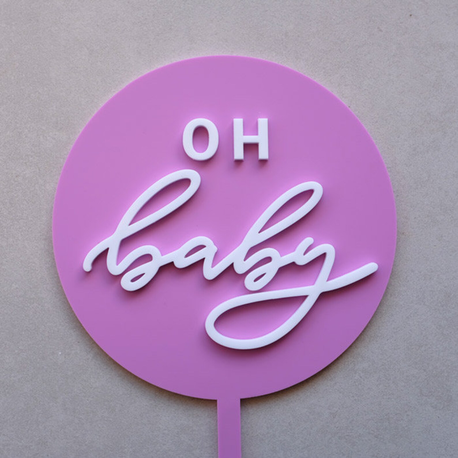 Oh Baby Cake Topper. Acrylic Cake Topper. Baby Name Cake Etsy