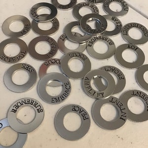 Custom WASHER ONLY, Word, Intention, Inspiration, Motto, personalize gift, valentine, friend gift, anniversary,