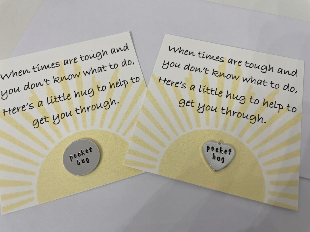 Pocket hug coin encouragement thinking of you prayers cheer love
